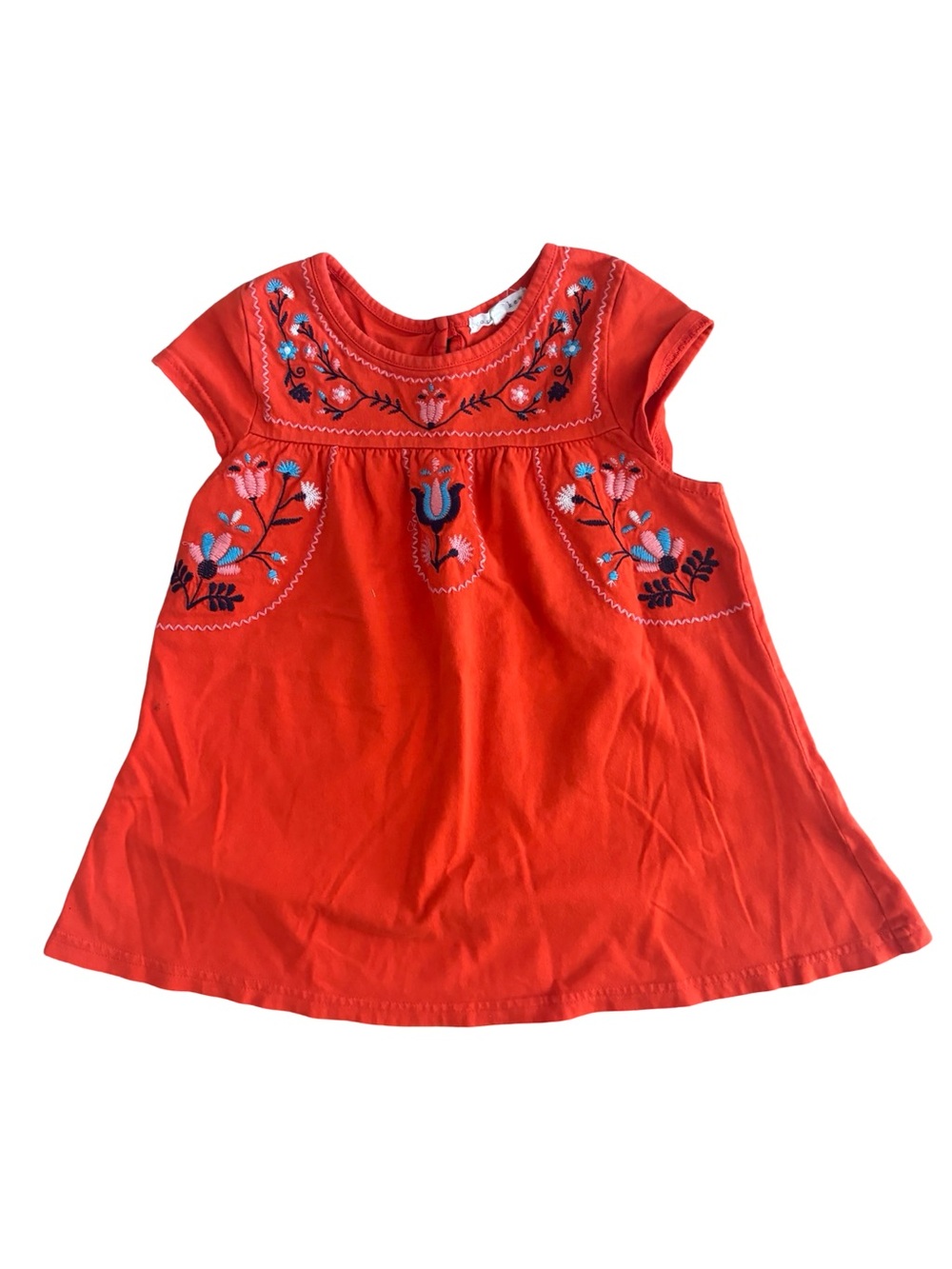 Copper Key Girls' Rust Cotton Modal Short-Sleeve Peplum Top/Dress Size 6X
